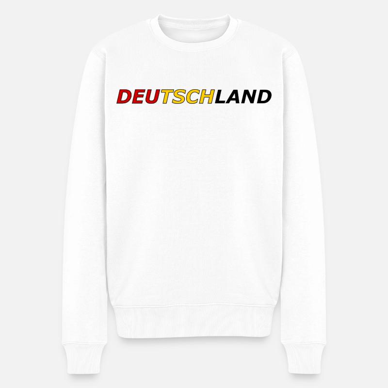 Deutsche Farben Fanshirt - Männer Premium Bio Pullover - Weiß