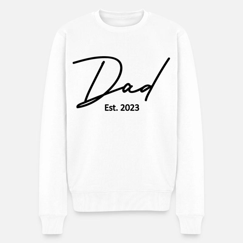 2023, Dad To Be, Schwangerschaftsankündigung - Männer Premium Bio Pullover - Weiß