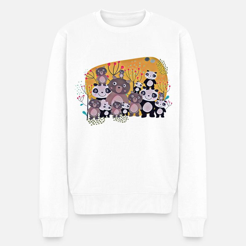 Bären Treff - Männer Premium Bio Pullover - Weiß