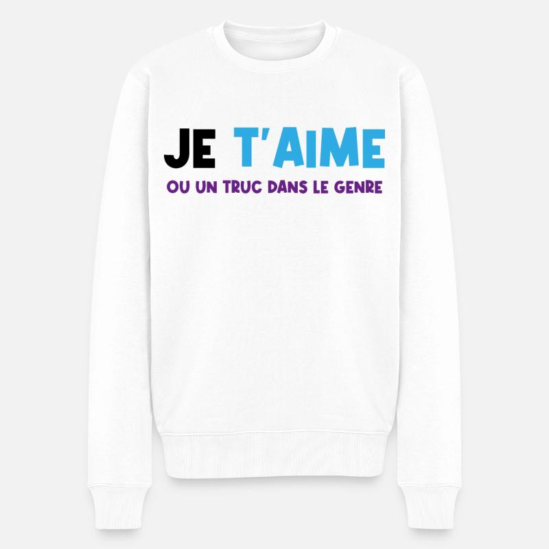je t'aime - Pull Premium bio Homme - blanc