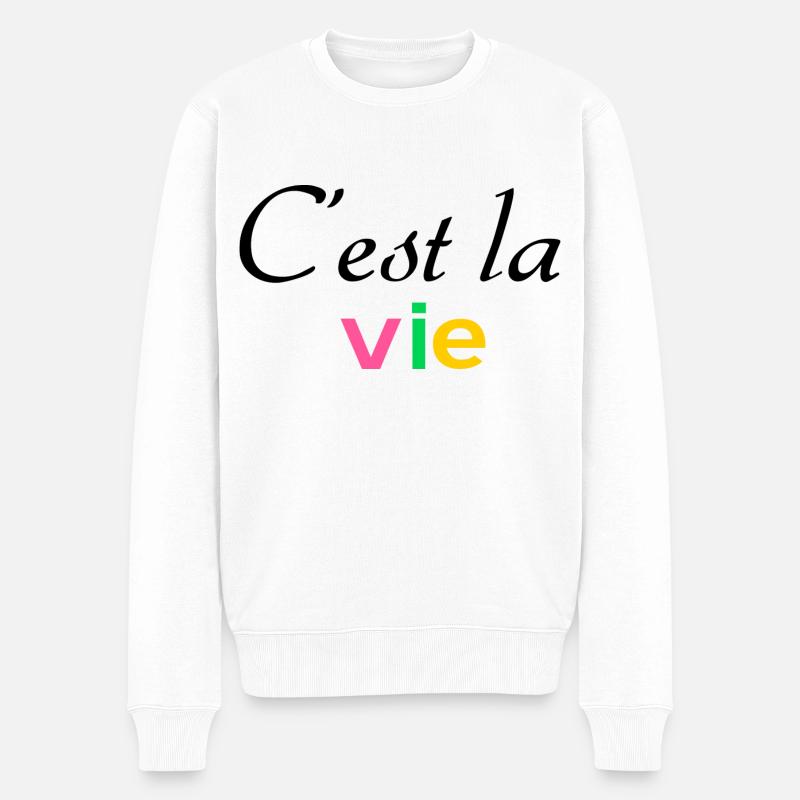 C est la vie - Männer Premium Bio Pullover - Weiß