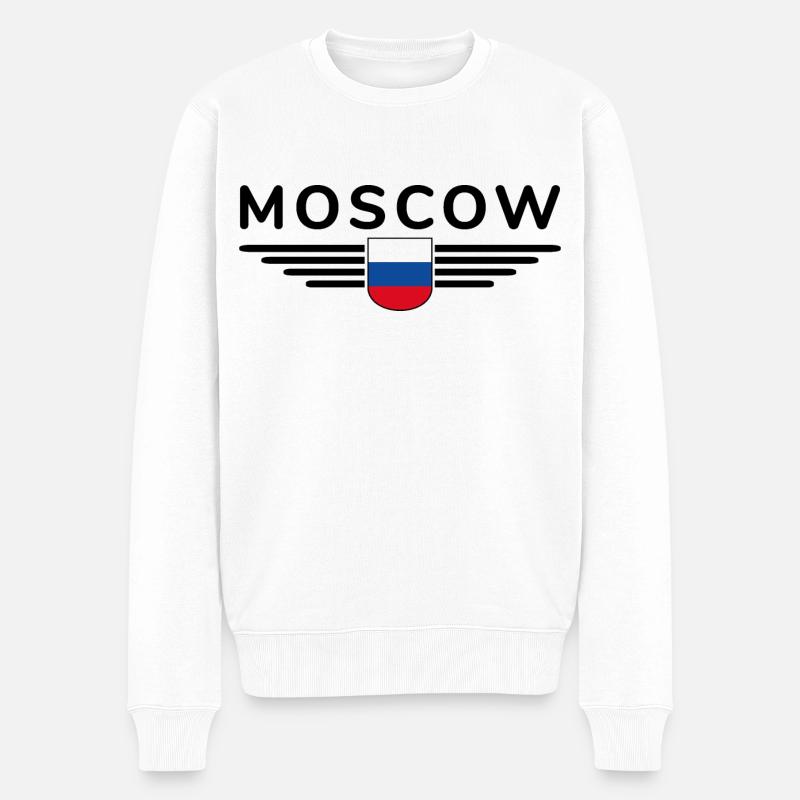 T-Shirt Moscou – Métropole de l’Elégance - Pull Premium bio Homme - blanc