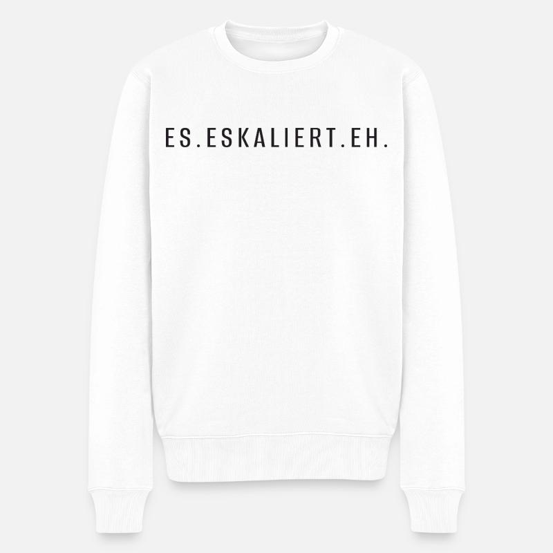 Es_eskaliert - Männer Premium Bio Pullover - Weiß