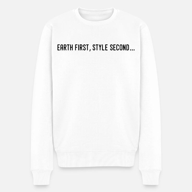 Earth first, style second... - Pull Premium bio Homme - blanc