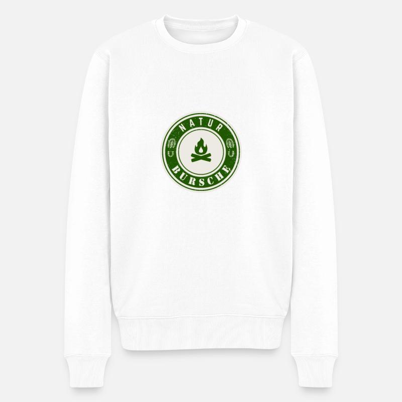 Naturbursche - Männer Premium Bio Pullover - Weiß
