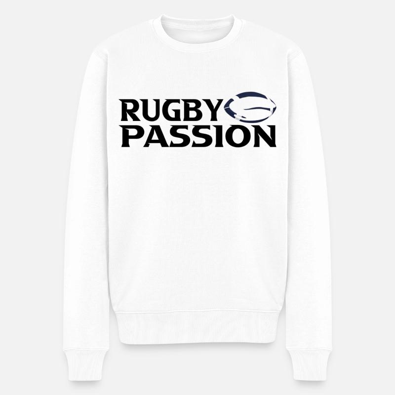 Rugby - Männer Premium Bio Pullover - Weiß