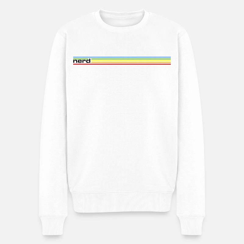 NERDY forever - nerd Arc-en-ciel - Pull Premium bio Homme - blanc