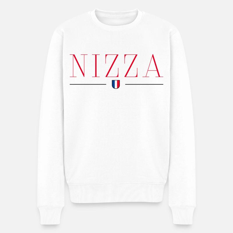 Nizza, Frankreich Stil Design T-Shirt - Männer Premium Bio Pullover - Weiß