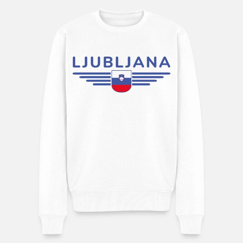 Design tendance de Ljubljana - Pull Premium bio Homme - blanc