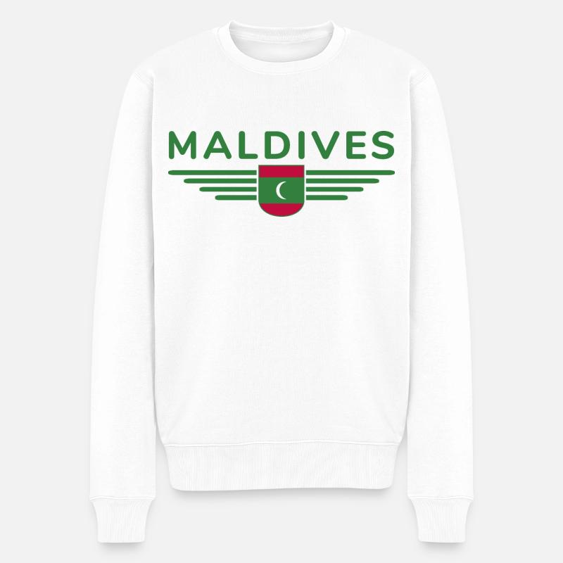Malediven Fans: Exklusive Shirts - Männer Premium Bio Pullover - Weiß