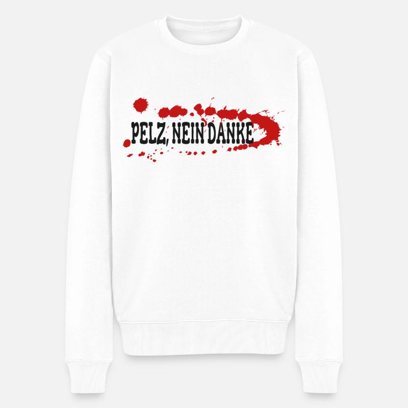 Pelz Nein Danke - Männer Premium Bio Pullover - Weiß