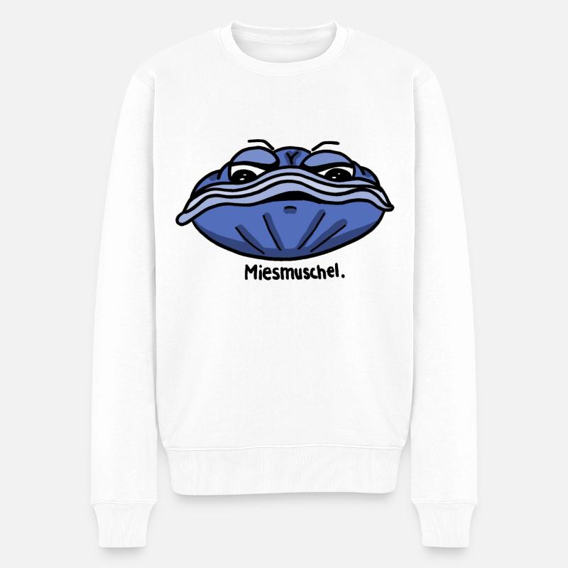 Miesmuschel - Männer Premium Bio Pullover - Weiß