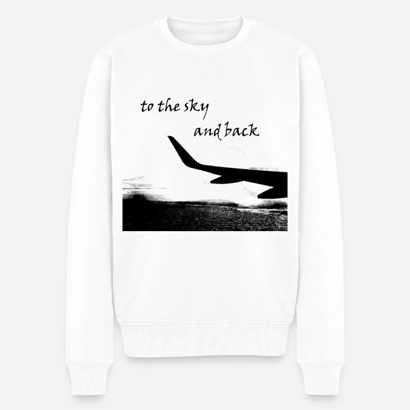 to the sky and back - Männer Premium Bio Pullover - Weiß