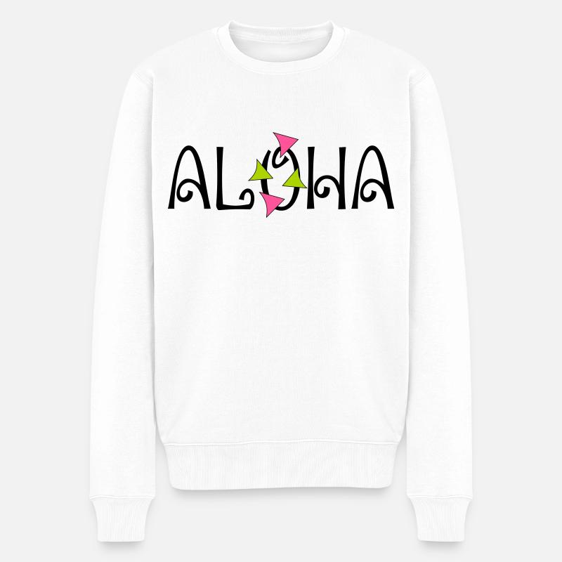 ALOHA - Männer Premium Bio Pullover - Weiß
