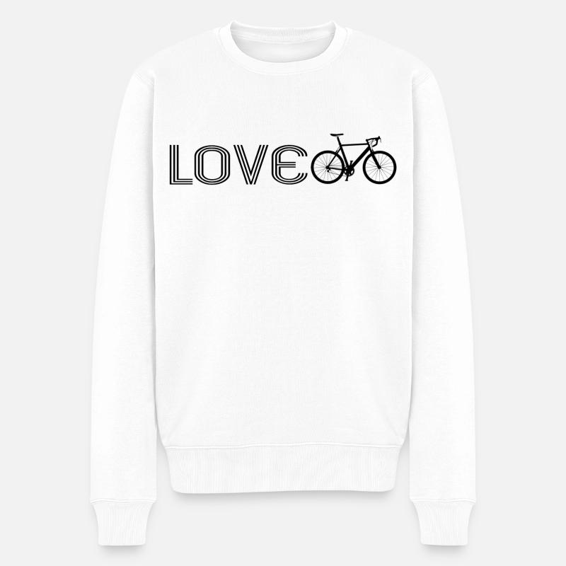 Fahrrad - Männer Premium Bio Pullover - Weiß