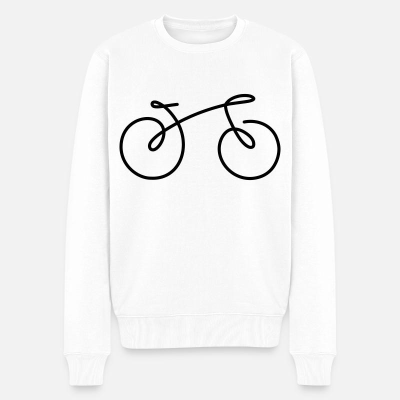 Vélo à roues de vélo (couleur changeable, personnaliser) - Pull Premium bio Homme - blanc