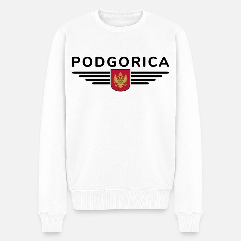 Podgorica Design – Moment capital - Pull Premium bio Homme - blanc