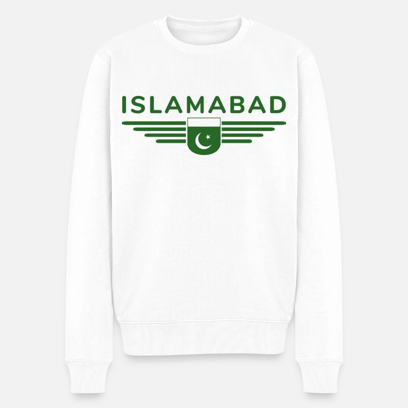 Islamabad Design – Hauptstadt-Stil - Männer Premium Bio Pullover - Weiß