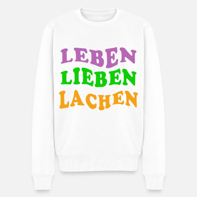 LA VIE AIME LE RIRE - Pull Premium bio Homme - blanc