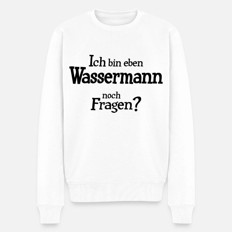 Sternzeichen Wassermann - Männer Premium Bio Pullover - Weiß