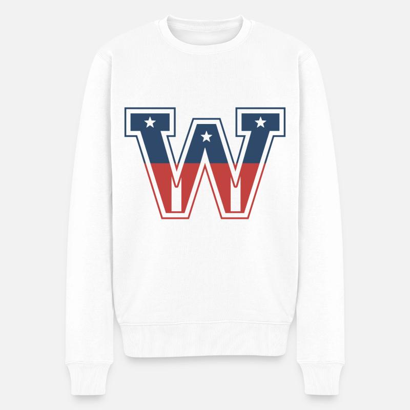 Lettre W ÉTATS-UNIS - Pull Premium bio Homme - blanc