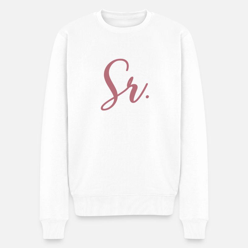 Sr. Verlobungsgeschenk Bräutigam wird Hochzeitsfeier - Männer Premium Bio Pullover - Weiß