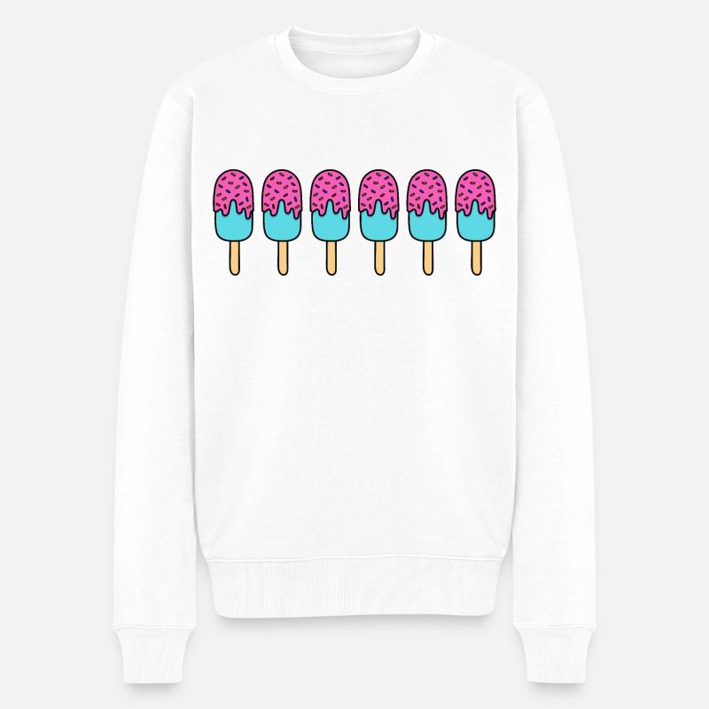 Eis - Männer Premium Bio Pullover - Weiß