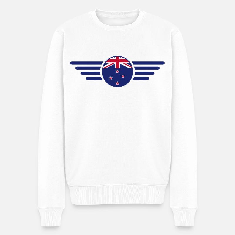 Neuseeland Stil Design T-Shirt - Männer Premium Bio Pullover - Weiß