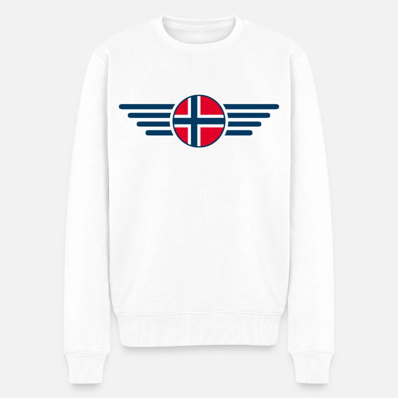 Ich liebe Norwegen, Eleganz Stil Design T-Shirt - Männer Premium Bio Pullover - Weiß