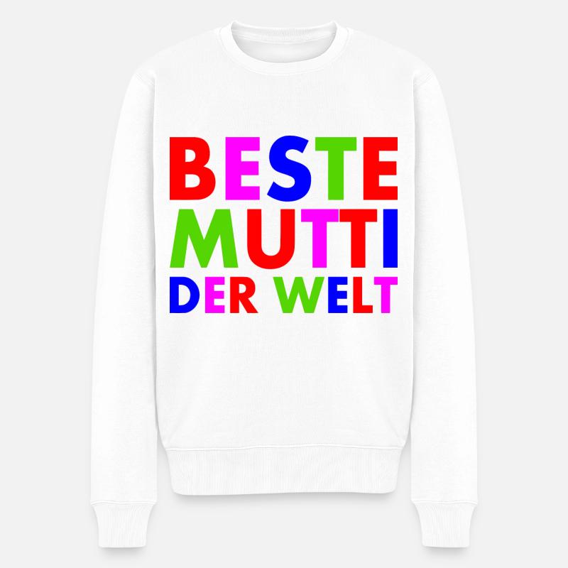 Beste mutti der welt - Männer Premium Bio Pullover - Weiß