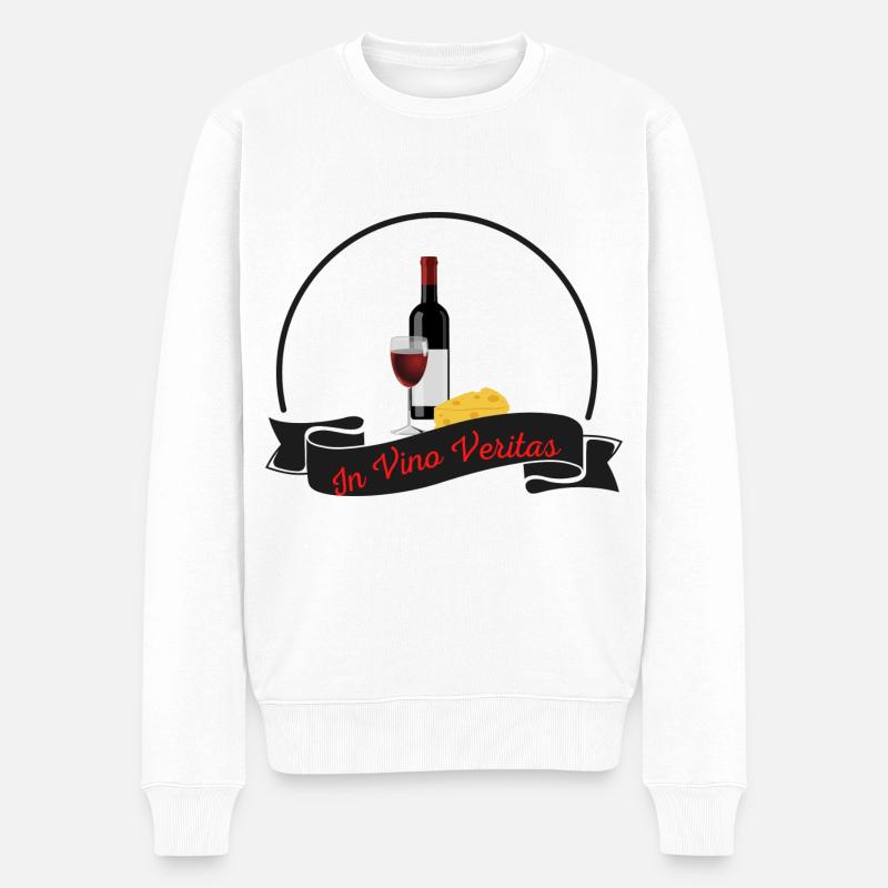 In vino Veritas - Männer Premium Bio Pullover - Weiß