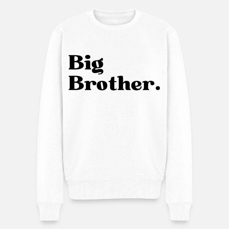 GROSSER BRUDER - Männer Premium Bio Pullover - Weiß