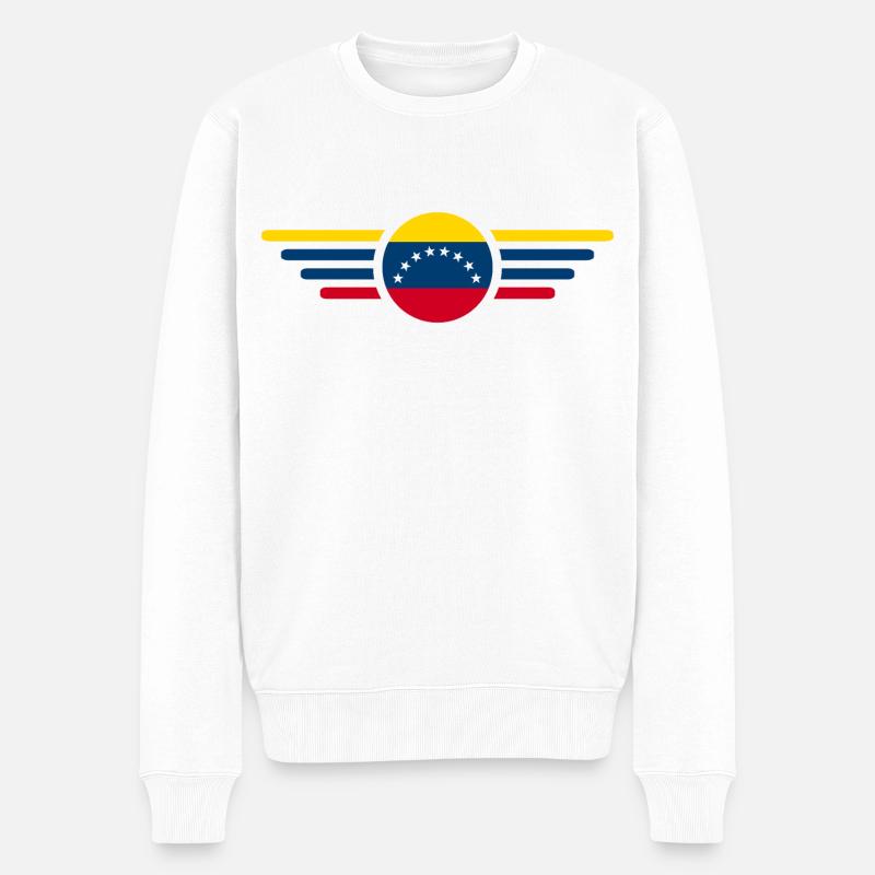 Venezuela Stil Design T-Shirt - Männer Premium Bio Pullover - Weiß