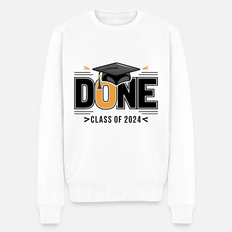 Abschlussklasse 2024 Abschlussfeier Schule - Männer Premium Bio Pullover - Weiß
