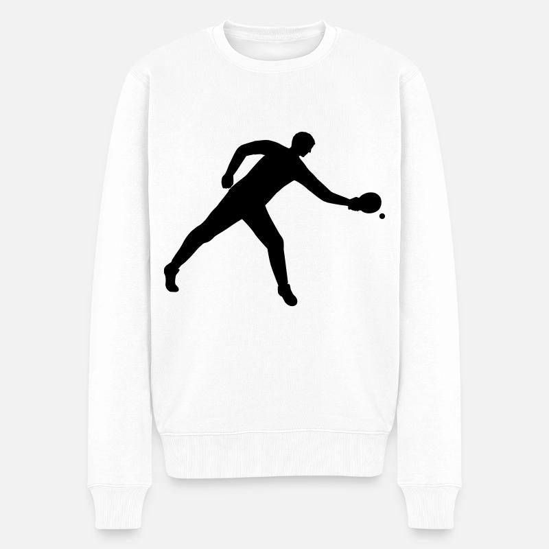 Tischtennis dynamisch - Männer Premium Bio Pullover - Weiß