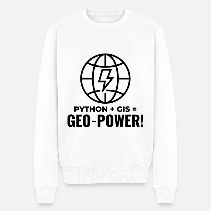 Python GIS Geo-Power Programming Geospatial - Men's Premium Organic Jumper - white