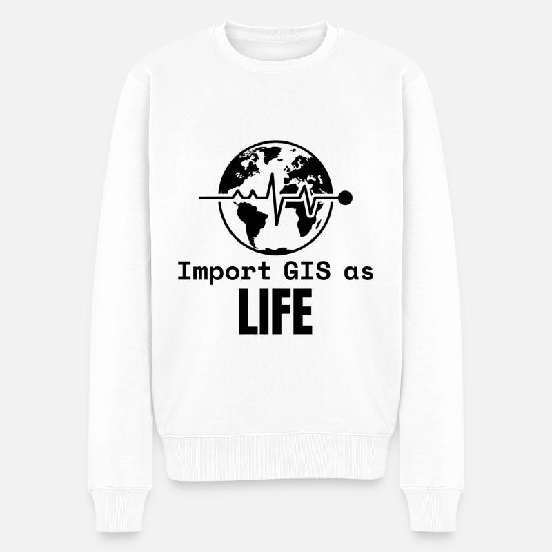 GIS Life Geospatial Mapping Datenanalyse - Männer Premium Bio Pullover - Weiß