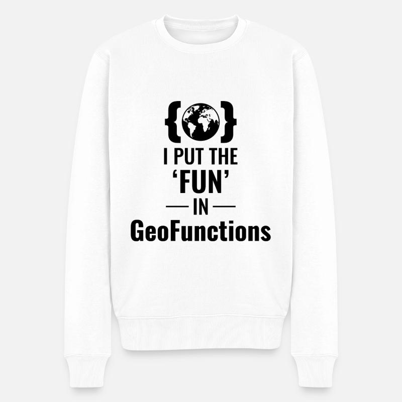 GeoFunctions GIS Programming Developer Fun - Men's Premium Organic Jumper - white