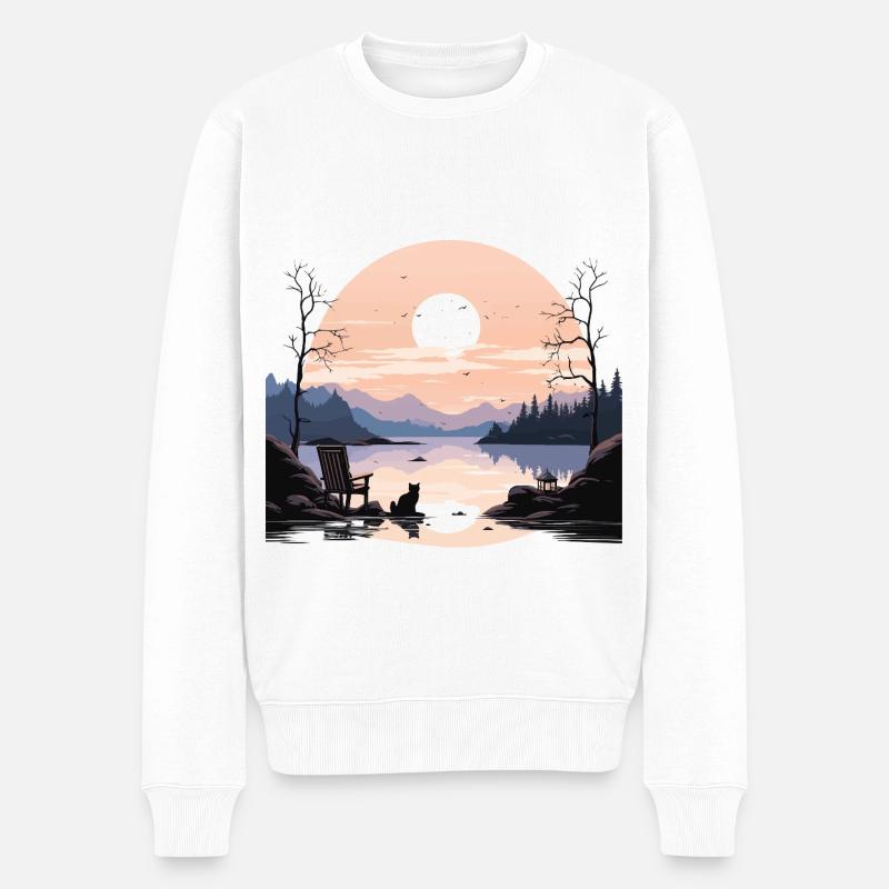 Die introvertierte Gelassenheit - Männer Premium Bio Pullover - Weiß