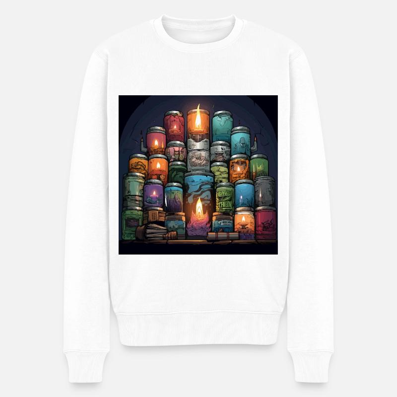 Die Geeks Aromen - Männer Premium Bio Pullover - Weiß