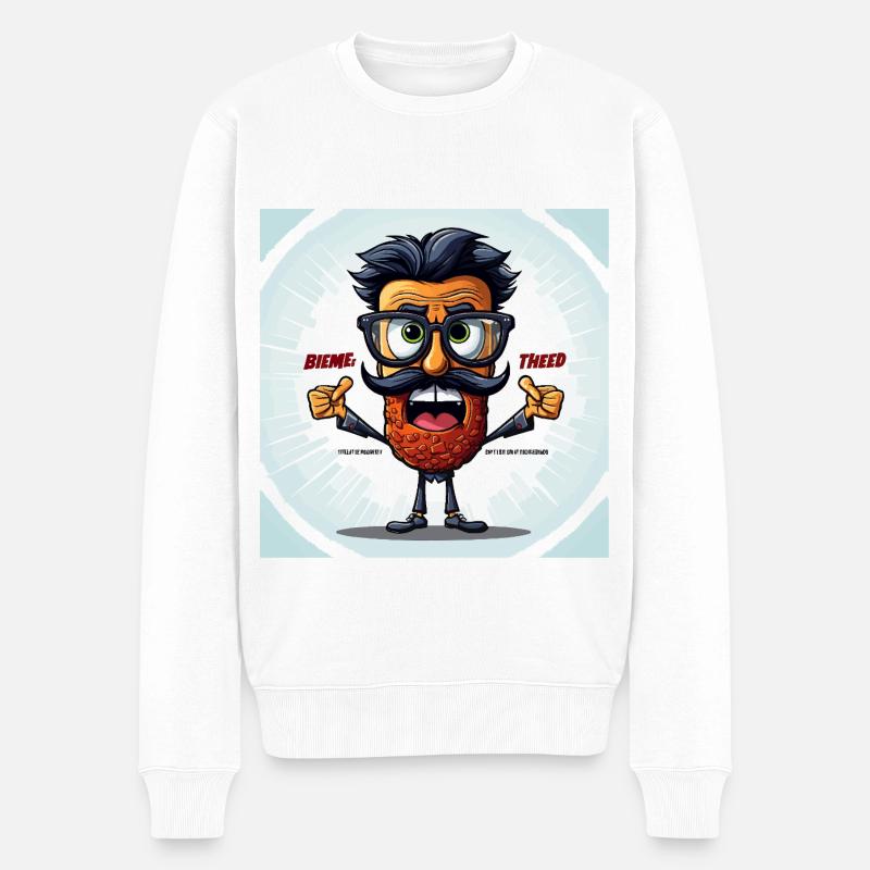 Die Kleidung der Jokesters - Männer Premium Bio Pullover - Weiß