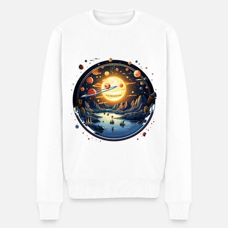 Die planetarische Odyssee - Männer Premium Bio Pullover - Weiß
