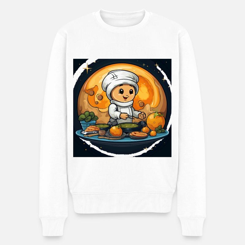 Die gastronomischen Planeten - Männer Premium Bio Pullover - Weiß