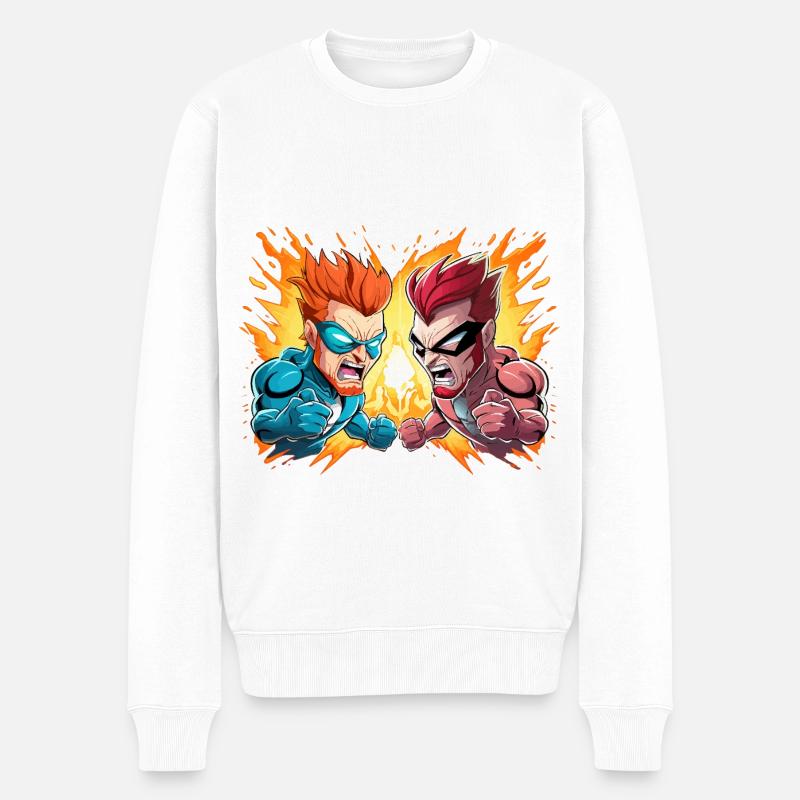 Machtkampf - Männer Premium Bio Pullover - Weiß