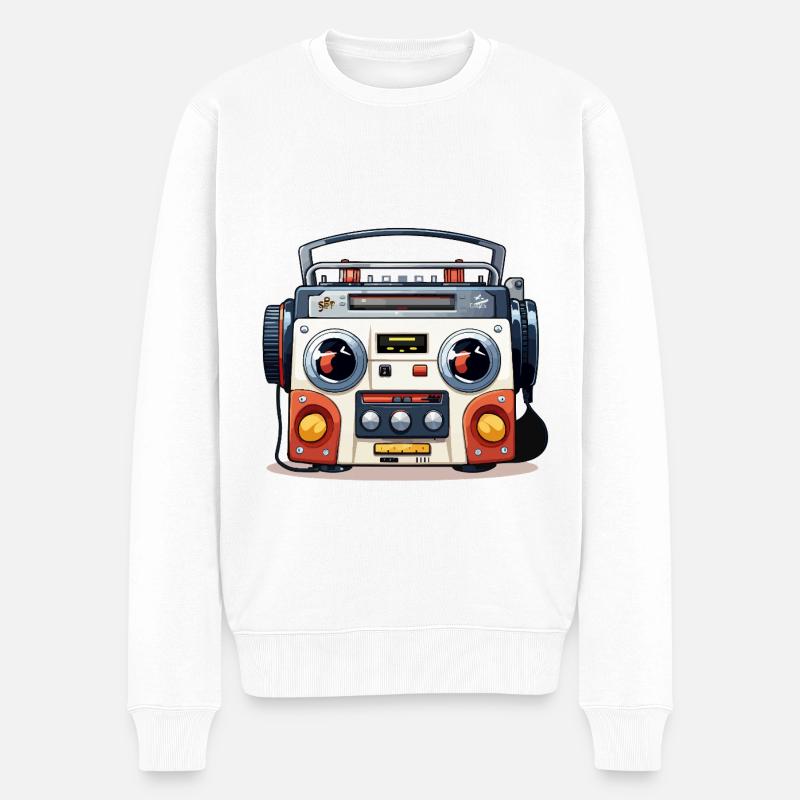 Audio-Zeitkapsel - Männer Premium Bio Pullover - Weiß