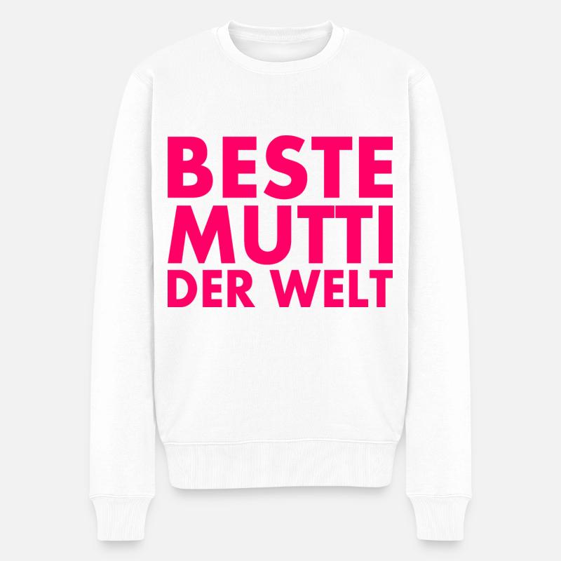 Beste mutti der welt - Männer Premium Bio Pullover - Weiß