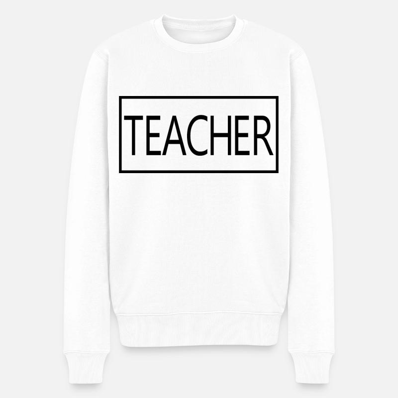 Cadeau d'enseignant diplômé fier d'enseigner - Pull Premium bio Homme - blanc