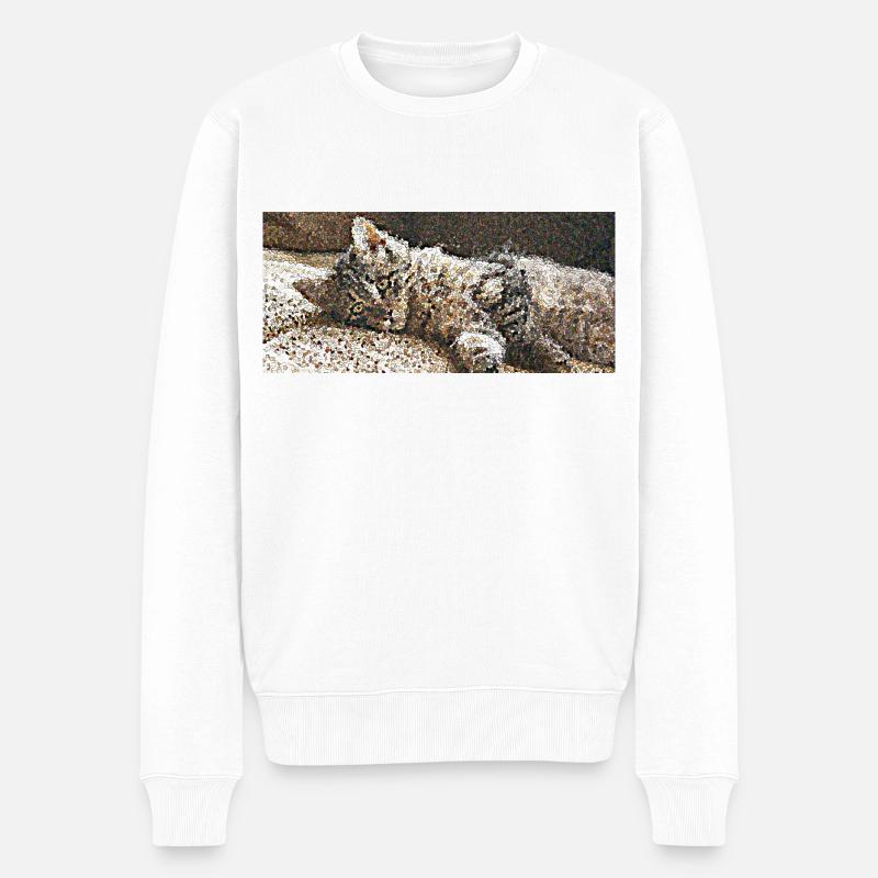 Tigrou der kleine Kater - Männer Premium Bio Pullover - Weiß