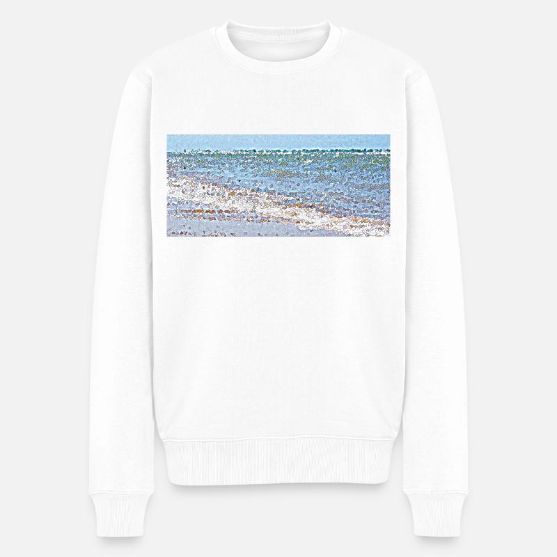Tag am Strand - Männer Premium Bio Pullover - Weiß
