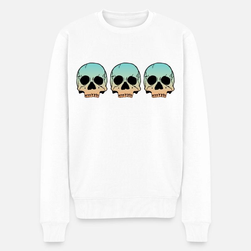 3 Skulls - Männer Premium Bio Pullover - Weiß